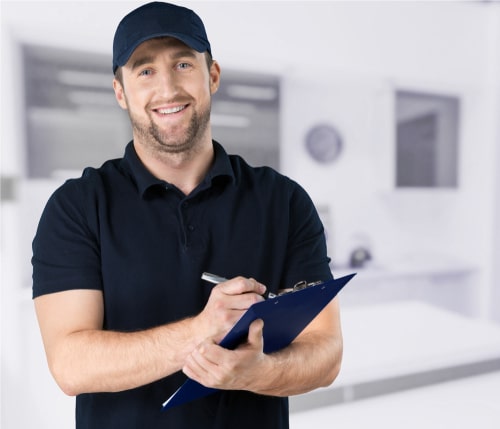 Mechanic with a clipboard