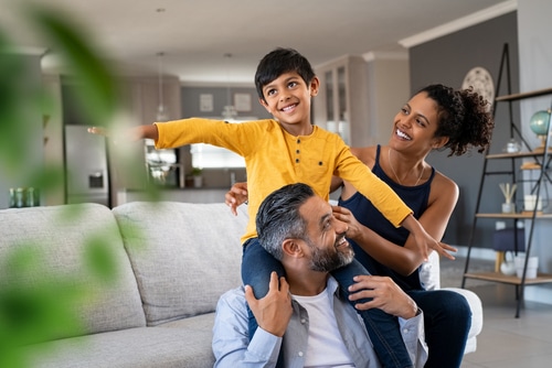 Happy family at home