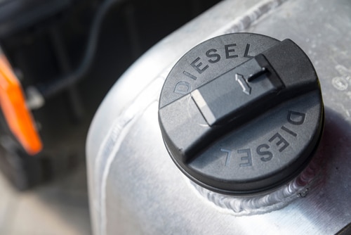 Black Plastic Cap Of Aluminum Gas Tank In Silver Color