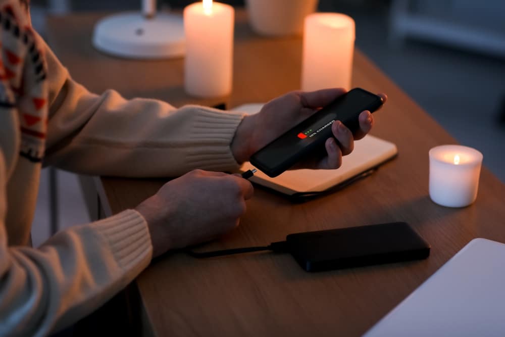 Charging phone during a power outage
